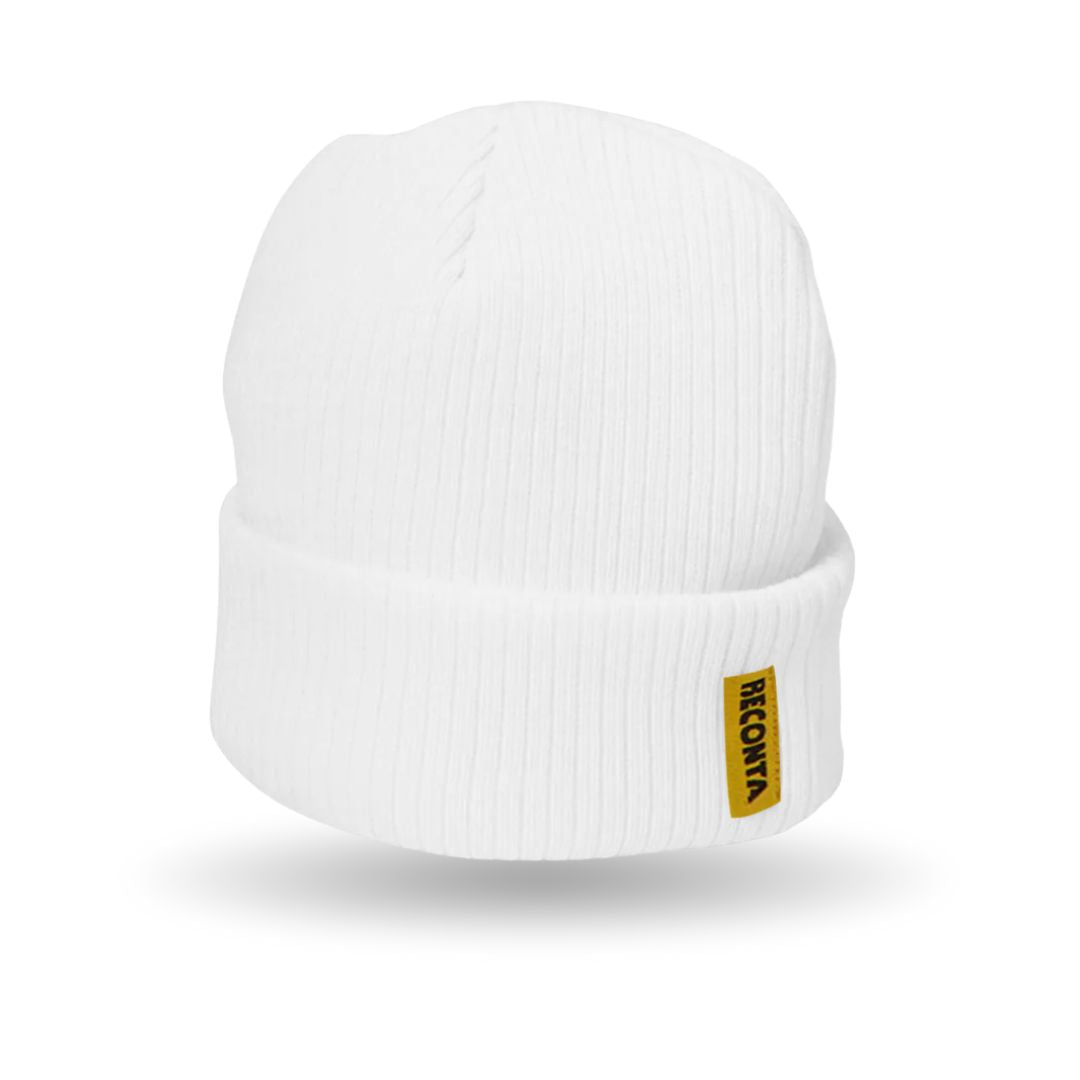 Wide Corduroy Beanie White